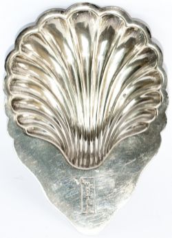 LMS silverplate Oyster Dish marked on the top LMS Hotels and base marked Mappin & Webb Ltd. In