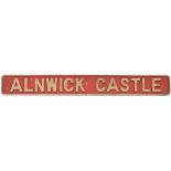 Nameplate ALNWICK CASTLE Ex Manchester Ship Canal 430hp 0-6-0DE built by Hudswell Clark in 1959 as