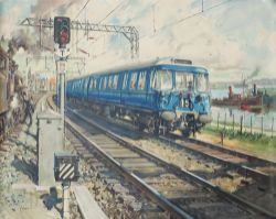 Poster BR(SC) GLASGOW ELECTRIC by Terence Cuneo. Was originally Quad Royal but has been trimmed to