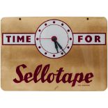 Advertising electric clock TIME FOR SELLOTAPE with 240v Smiths Movement electric movement with