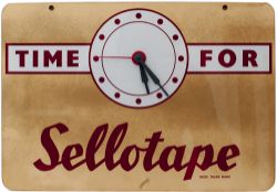 Advertising electric clock TIME FOR SELLOTAPE with 240v Smiths Movement electric movement with