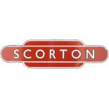 Totem BR(NE) FF BEL SCORTON from the former North Eastern Railway station between Richmond and