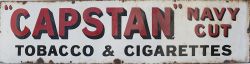 Advertising enamel sign CAPSTAN NAVY CUT TOBACCO AND CIGARETTES. In good condition with some edge