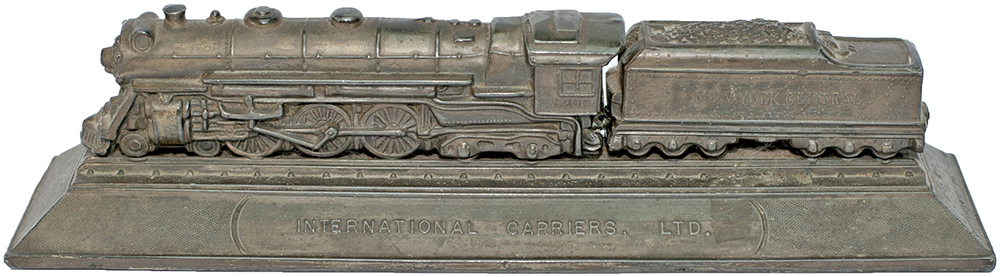 Cast metal locomotive paperweight of New York Central Hudson Class 4-6-4 number 5200. Produced in