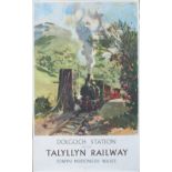 Poster DOLGOCH STATION ON THE TALYLLYN RAILWAY by Terence Cuneo. Double Royal 25in x 40in issued