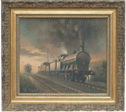 Original oil painting of LNWR Super D 0-8-0 No49173 At Perry Barr North Junction in 1960 by Philip