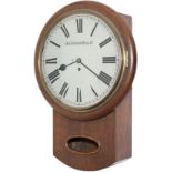 Caledonian Railway 13 oak cased English style fusee drop dial railway clock by Winterhalder &