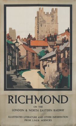 Poster LNER RICHMOND ON THE LONDON & NORTH EASTERN RAILWAY by Fred Taylor. Double Royal 25in x 40in.