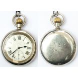 LNER nickel cased pocket watch with Swiss 15 Jewel Selex movement. Dial is marked SELEX and has a