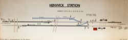 Signal box diagram HENWICK STATION from the box between Newland East and Rainbow Hill (Worcester).