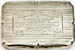 Caledonian Railway presentation silver Snuff Box engraved to the top PRESENTED WITH A GOLD WATCH &