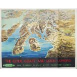 Poster BR THE CLYDE COAST AND LOCH LOMOND by W. C. Nicholson. Quad Royal 40in x 50in. In good