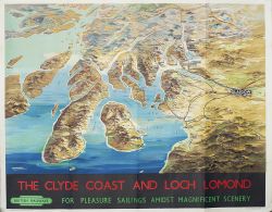 Poster BR THE CLYDE COAST AND LOCH LOMOND by W. C. Nicholson. Quad Royal 40in x 50in. In good