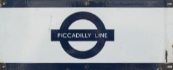 London Underground enamel frieze sign PICCADILLY LINE. In good condition with minor chipping,