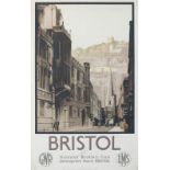 Poster GWR/LMS BRISTOL by Claude Buckle. Double Royal 25in x 40in. In very good condition with minor