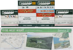Isle Of Wight bus selection consisting of 4 Southern Vectis bus route signs; one TOWARDS NEWPORT