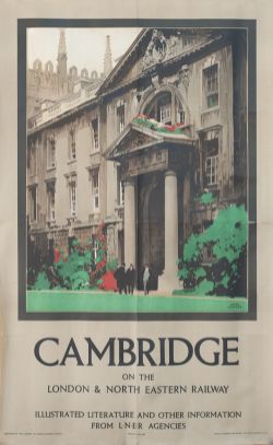 Poster LNER CAMBRIDGE ON THE LONDON & NORTH EASTERN RAILWAY by Fred Taylor. Double Royal 25in x