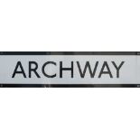 London Underground enamel frieze sign ARCHWAY. In very good condition with one small chip,