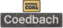 Nameplate COEDBACH + (reproduction) BRITISH COAL BADGE ex British Railways class 37 37698 Built