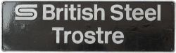 Nameplate BRITISH STEEL TROSTRE ex BR class 56 56 076, built by BREL Doncaster in 1980, named 31/