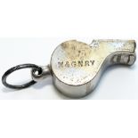 Midland and Great Northern Railway nickel plated brass Guards whistle stamped on the side M&GNRY and