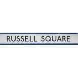 London Transport Underground enamel frieze sign RUSSELL SQUARE. Measures 59in x 9in and is in very