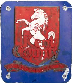 Nameplate badge from KENT YOUTH MUSIC depicting Kent County coat of arms ex BR class 73 73136. Built