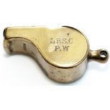 London Brighton and South Coast Railway brass Guards whistle stamped on the side L.B.S.C P.W and