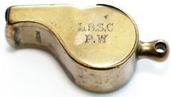 London Brighton and South Coast Railway brass Guards whistle stamped on the side L.B.S.C P.W and