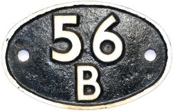 Shedplate 56B Ardsley 1956-1965 and Healey Mills 1966-1967. Face restored with casting number in the