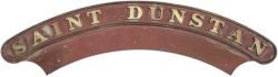 Nameplate St Dunstan. Ex GWR Churchward 4-6-0 Saint Class Locomotive number 2921 built Swindon