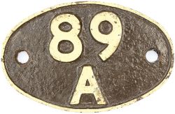 Shedplate 89A Oswestry 1950-1961 with Sub-sheds Llanfylin to 1952, Llanidloes to 1962, and then