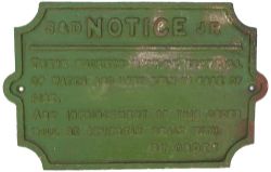Somerset & Dorset Joint Railway cast iron FIRE BUCKETS notice. Face repainted over original paint,
