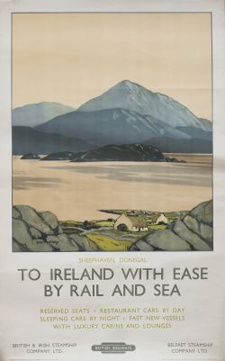 Poster BR SHEEPHAVEN, DONEGAL by Paul Henry. Double Royal 25in x 40in, published by Railway