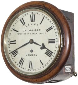 London & North Western Railway 8in mahogany fusee railway clock ex Tamworth Goods Office