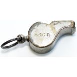 Maryport and Carlisle Railway nickel plated brass Guards whistle stamped on the side M&CR 187 and on