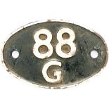 Shedplate 88G Llantrisant 1961-1964. Face restored with clear Swindon casting marks to rear.