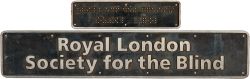 Nameplate ROYAL LONDON SOCIETY FOR THE BLIND and Braille badge ex BR class 47 47745. Built at