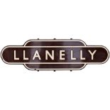 Totem BR(W) FF LLANELLY from the former Great Western Railway station between Landore and