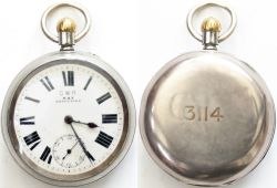 Great Western Railway nickel cased pocket watch with Lancashire Watch Co Ltd lever movement