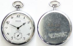 British Railways Western Region chrome plated nickel cased pocket watch with Swiss Montine 17