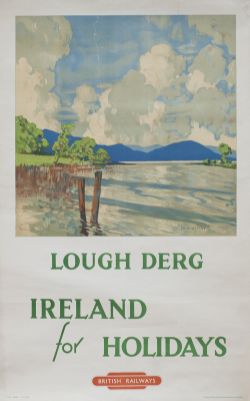 Poster BR LOUGH DERG IRELAND by Paul Henry. Double Royal 25in x 40in, published by The London