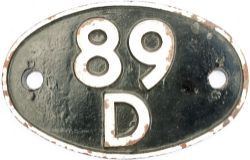 Shedplate 89D Oswestry 1961-1963. Restored with clear Swindon casting marks to rear.