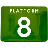 BR(S) FF light green enamel sign PLATFORM 8 measuring 24in x 18in. In very good condition with minor