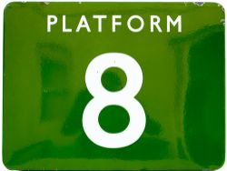 BR(S) FF light green enamel sign PLATFORM 8 measuring 24in x 18in. In very good condition with minor