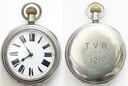 Taff Vale Railway nickel cased pocket watch with Waltham lever movement 4936521 which dates the