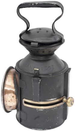 LNER (GER pattern) 3 aspect sliding knob handlamp stamped in the reducing cone LNE-E CAMBRIDGE and