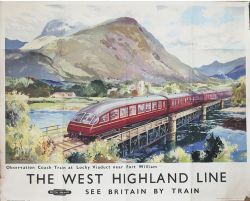 Poster BR(SC) THE WEST HIGHLAND LINE SEE BRITAIN BY TRAIN by Jack Merriott, view of Lochy Viaduct