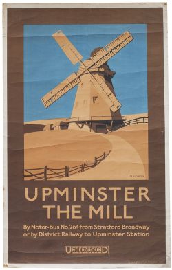 Poster London Underground UPMINSTER THE MILL by M. A. Carter. Double Royal 25in x 40in. In good