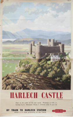 Poster BR HARLECH CASTLE by Ronald Lampitt. Double Royal 25in x 40in, published by The Western